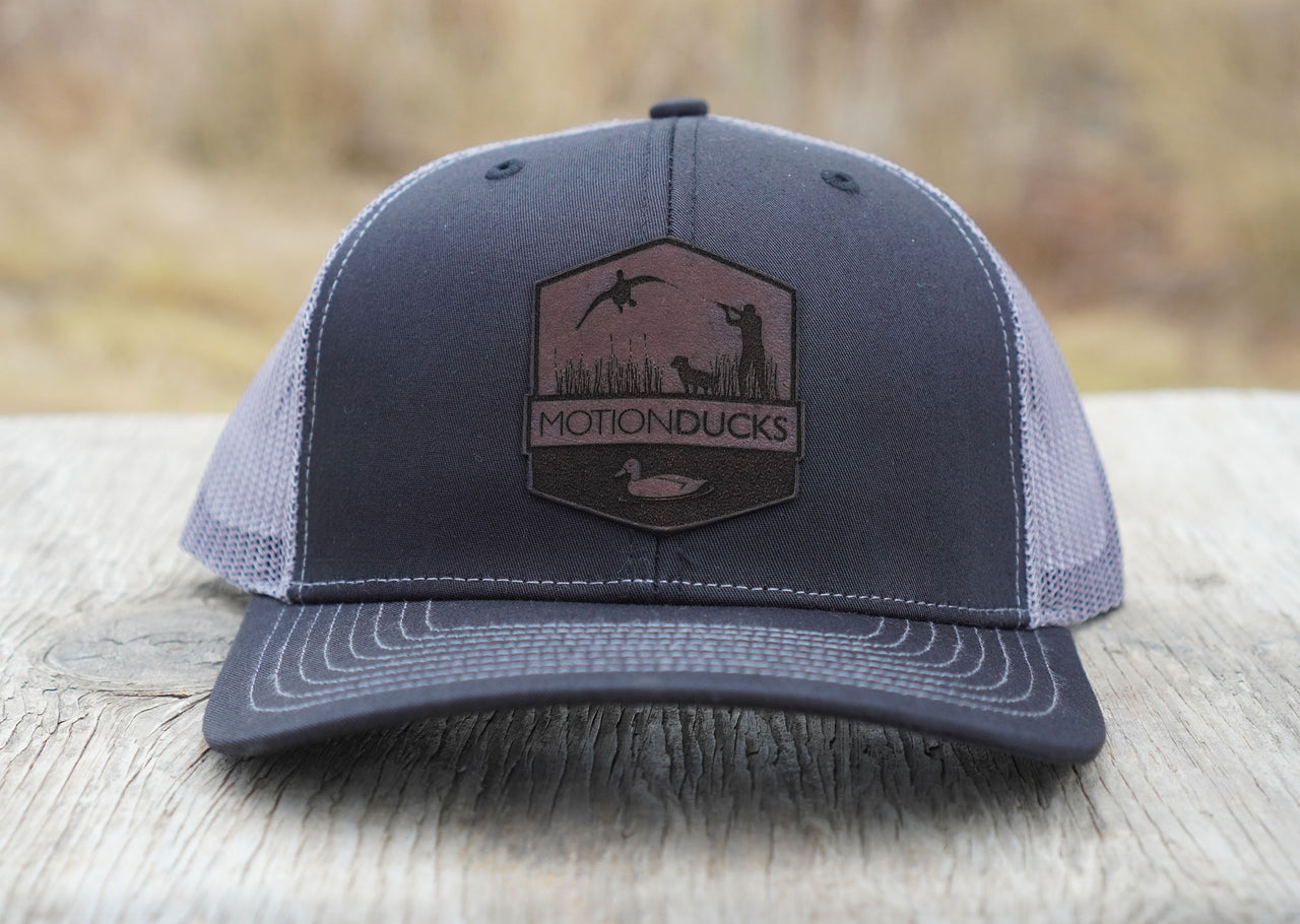 Black / Gray Hat with Elk Leather Patch (Multiple Choices)