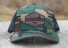 Camo / Black Hat with Elk Leather Patch (Multiple Choices)