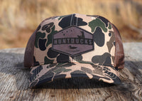 Vintage-Camo Hat with Elk Leather Patch