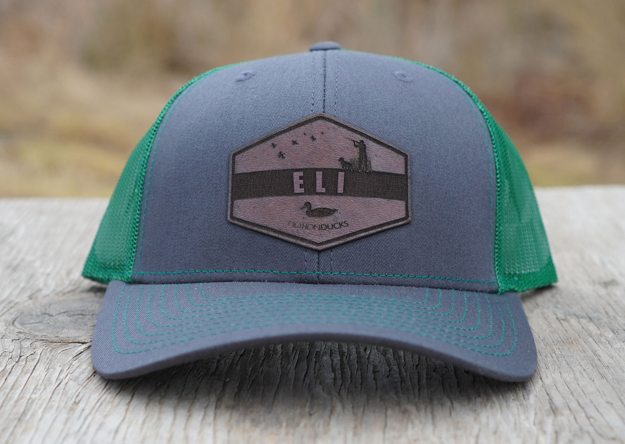 Custom Name Hat - Leather Patch - Many Colors