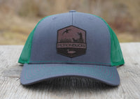 Gray / Green Hat with Elk Leather Patch (Multiple Choices)