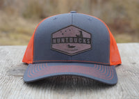 Gray / Orange Hat with Elk Leather Patch (Multiple Choices)