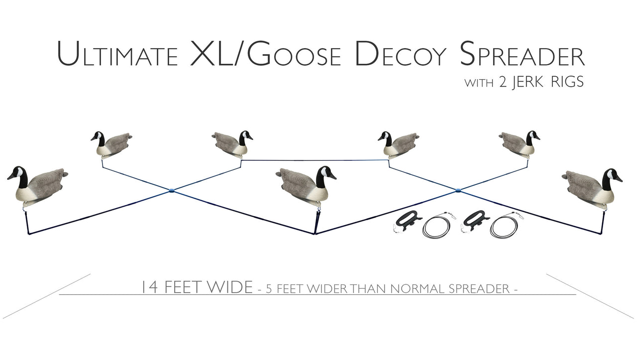 Ultimate XL/Goose Decoy Spreader with 2 Jerk Rigs & Connection Bar