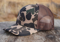 Vintage-Camo Hat with Elk Leather Patch