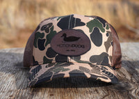Vintage-Camo Hat with Elk Leather Patch