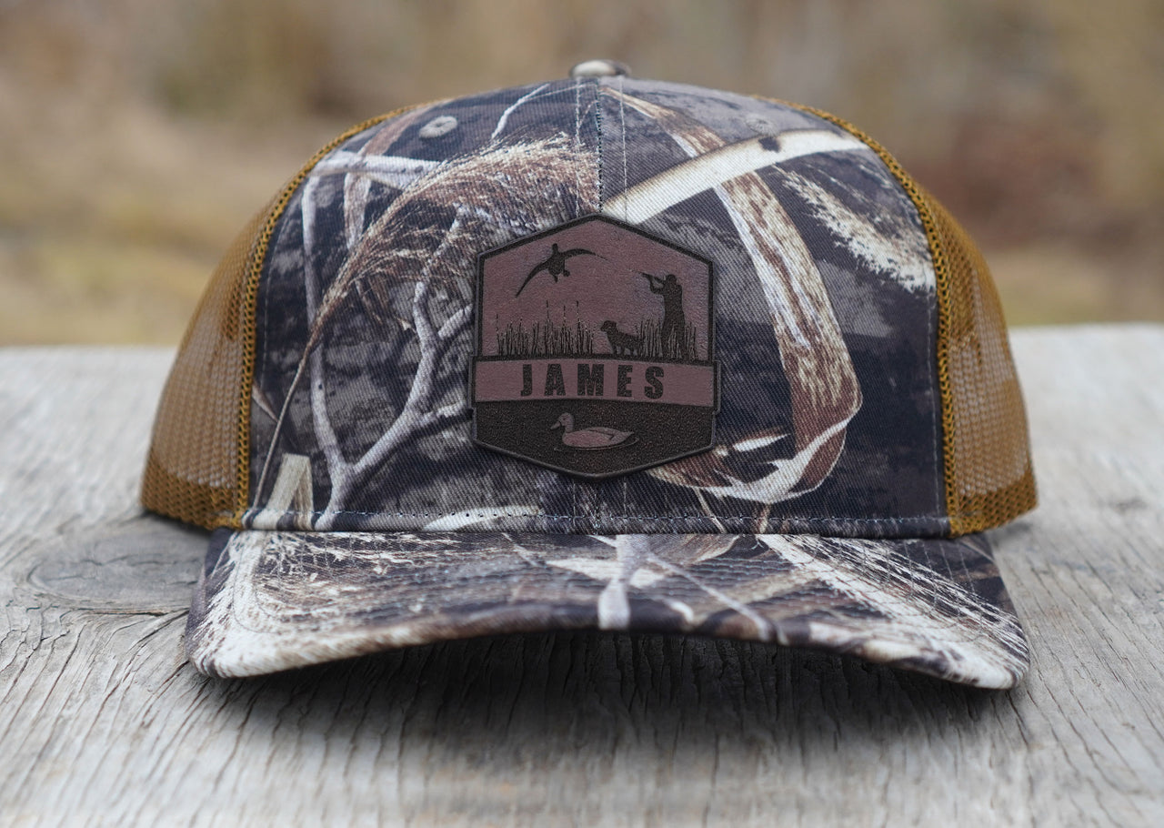Custom Name Hat - Leather Patch - Many Colors