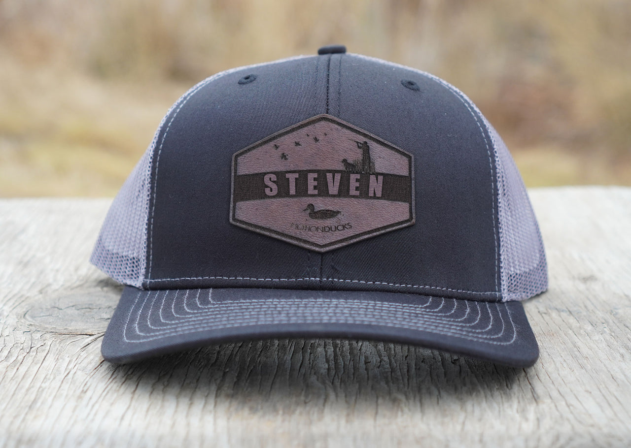 Custom Name Hat - Leather Patch - Many Colors