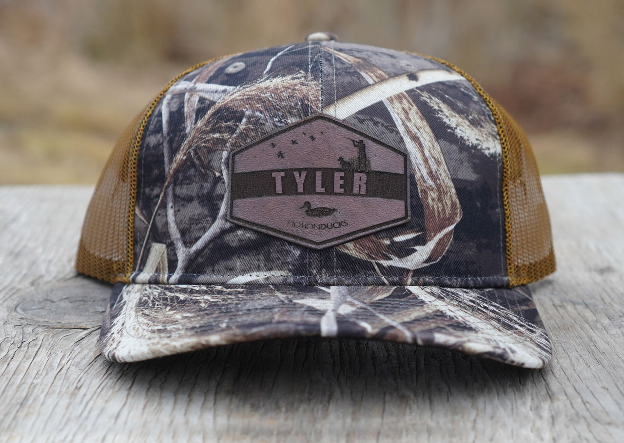 Custom Name Hat - Leather Patch - Many Colors